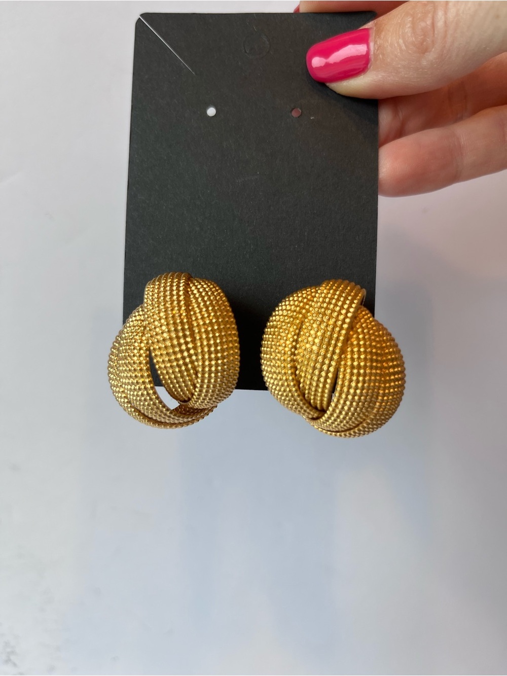 Vintage Norma Jean Gold Tone Chunky Clip On Earrings Textured Hoops